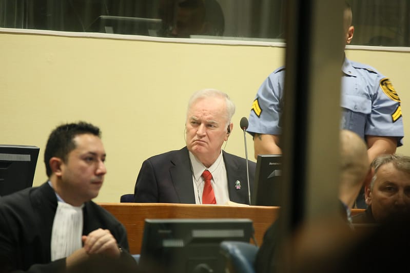 22 November 2017 - Ratko Mladić, former commander of the Bosnian Serb Army, at his trial judgement at the ICTY. Photo by UN ICTY / CC BY 2.0.
